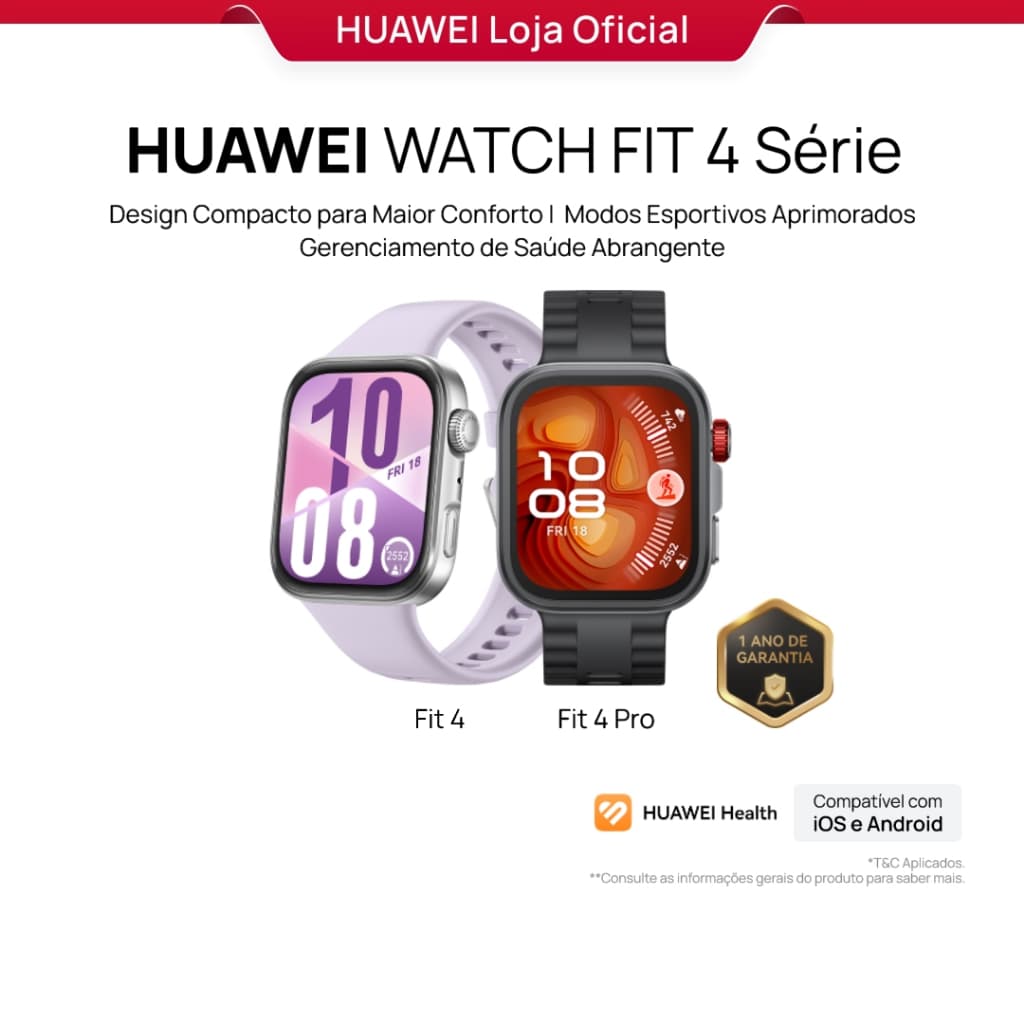HUAWEI WATCH FIT 4 Séries | Smartwatch Relogio | Modos Esportivos Aprimorados | FIt 4 e Fit 4 PRO