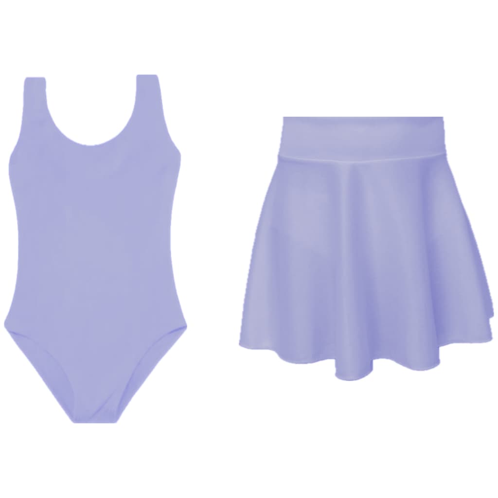 Kit Ballet Infantil Coloridos Com 2 Peças: Collant Regata + Saia de Cós - Para Meninas