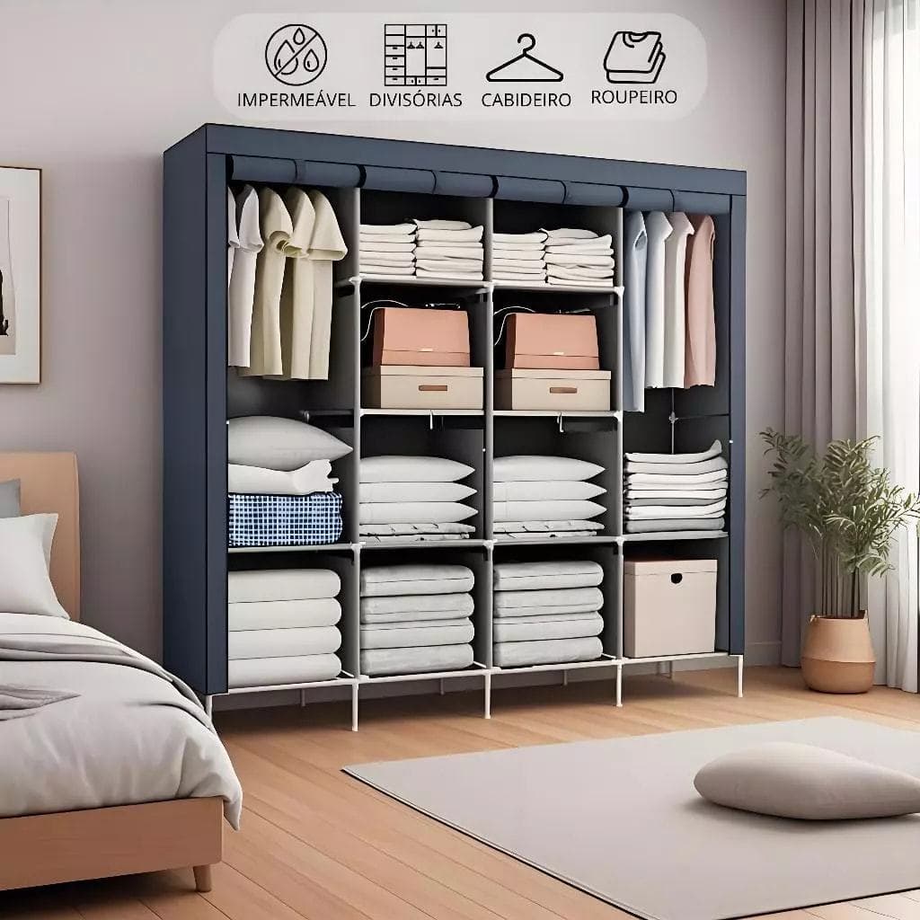 Guarda Roupa Dobrável Organizador De Roupas Decoteam