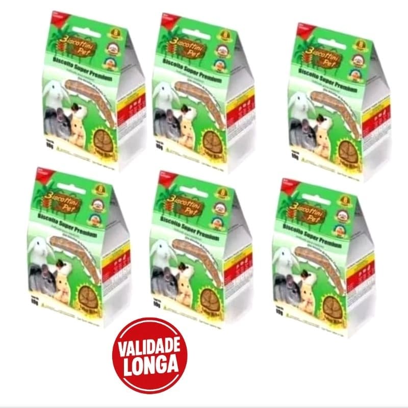Kit 6 biscoitos para Roedores biscottini pet