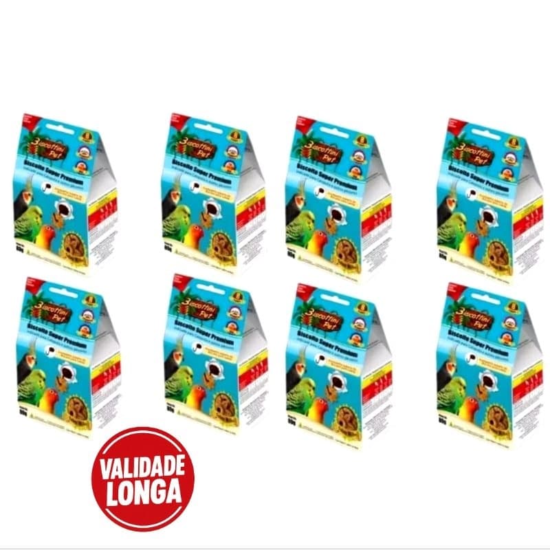 Kit Biscoitos Para Calopsita Petisco Biscottini Pet 80 Gr