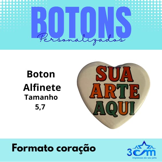 Boton - Formato estrela / coração / quadrado