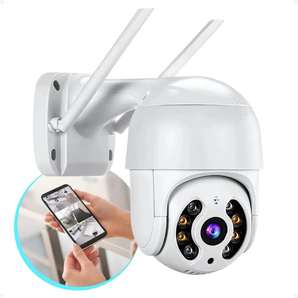 KIT Câmeras de Segurança Resistente a Água Full HD WiFi Sem Fio 360 Infravermelho Sem Fio Casa