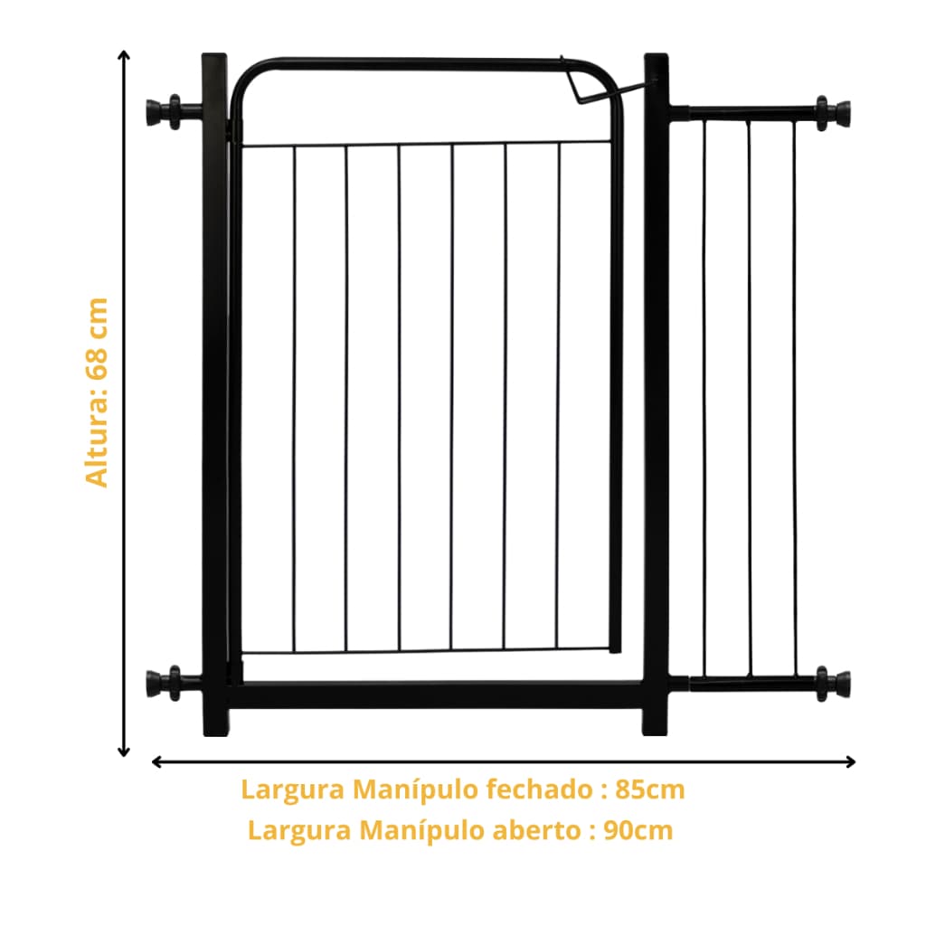 Portão Grade Pet Proteção 80 à 95cm Cachorro Itagold