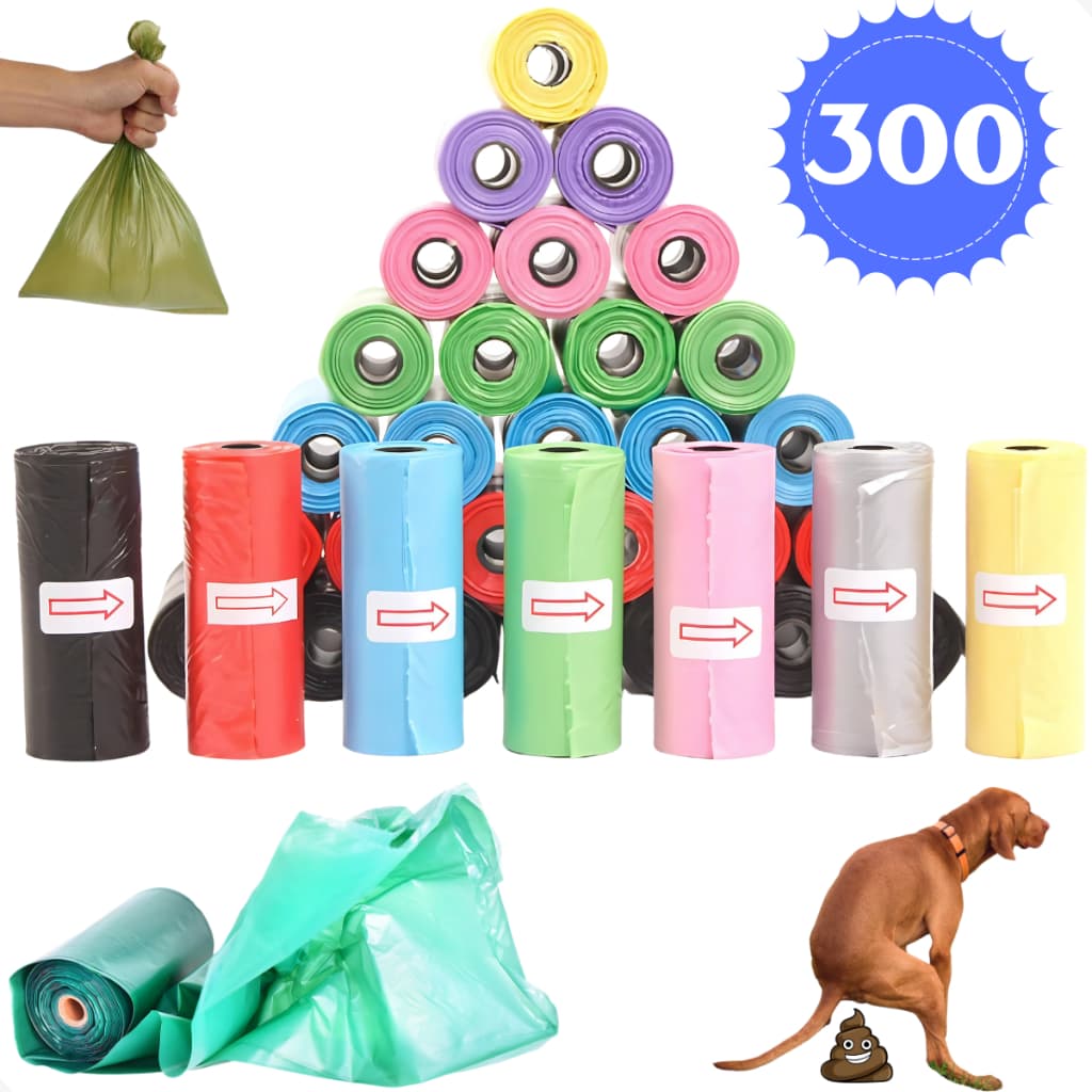 300 Saquinhos Refil Cata Caca Coletor de Fezes Pet