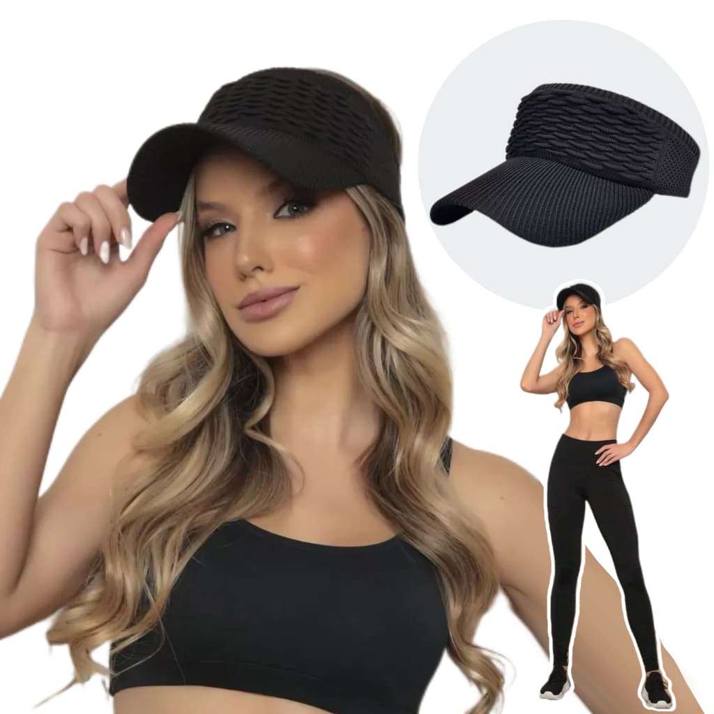 Boné Viseira de Sol Esportivo em Tecido Premium, Confortável, Leve e Elástico