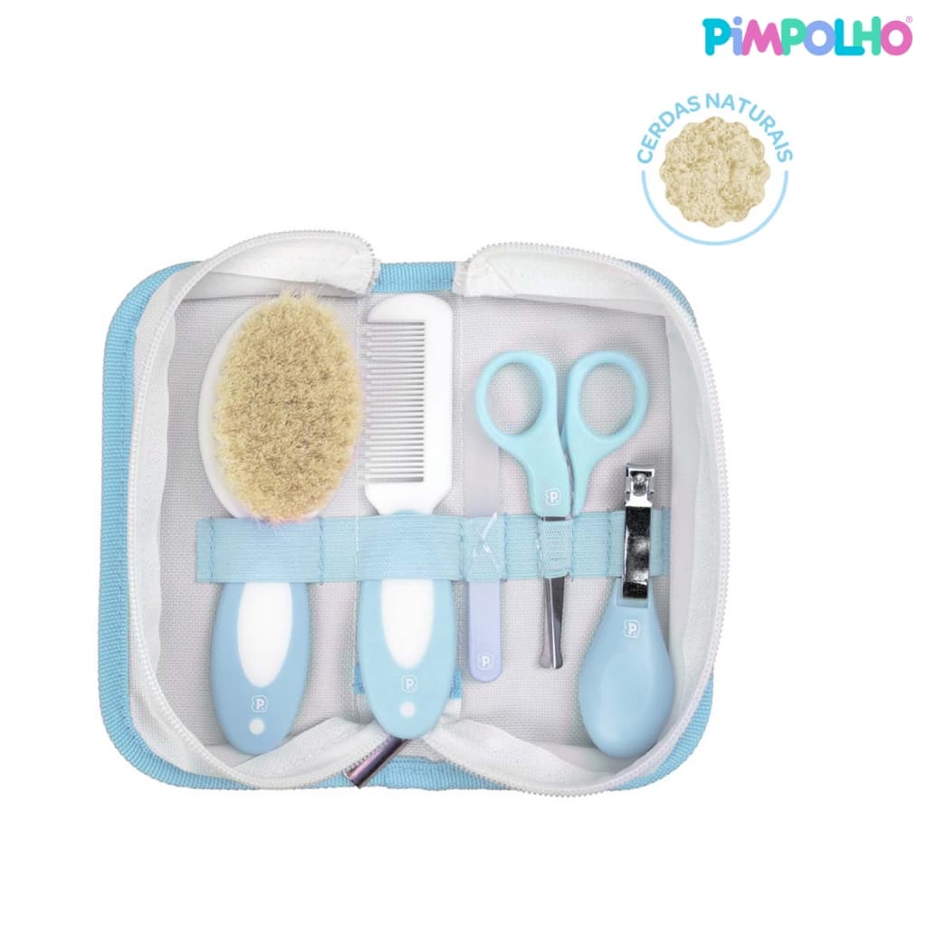 Kit Higiene Cerdas Naturais C 5 Peças Infantil Pimpolho