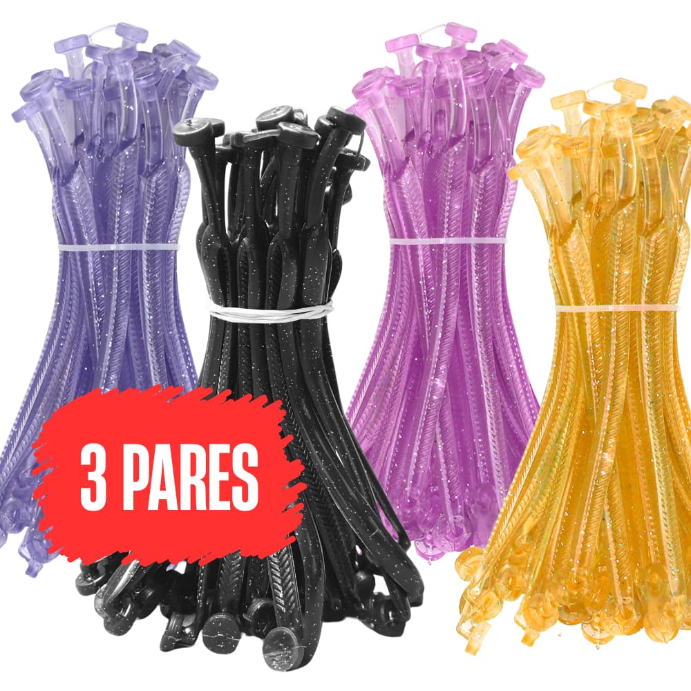3 Pares Tiras Slim Glitter - Cabresto Tira Correia Alça para Chinelo Slim Feminina