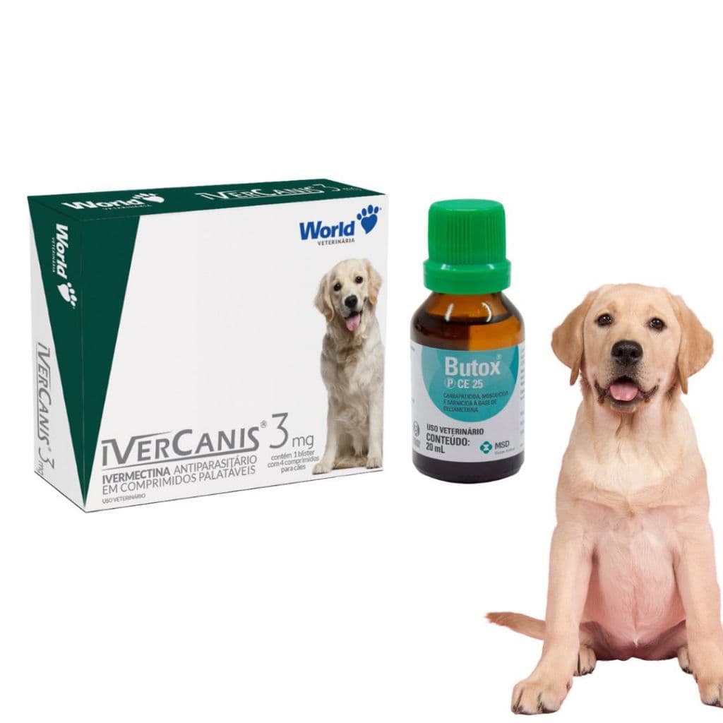 Kit Elimina Carrapato E Pulgas No Quintal Butox e Ivercanis 3mg