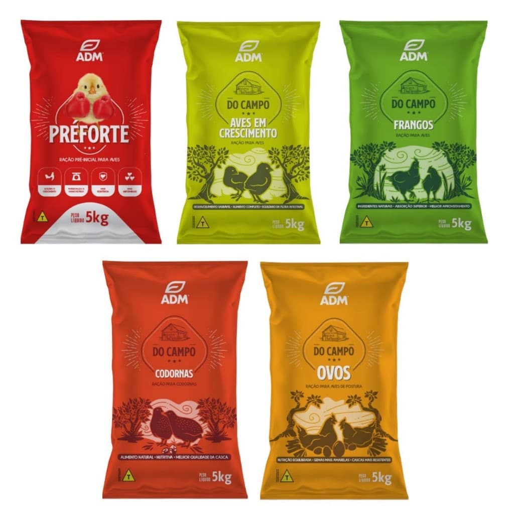 Ração Natural Adm Presence Para Toda Fase, Preforte, Aves Em Crescimento, Frango, Ovos De Galinhas, Codornas, Aves