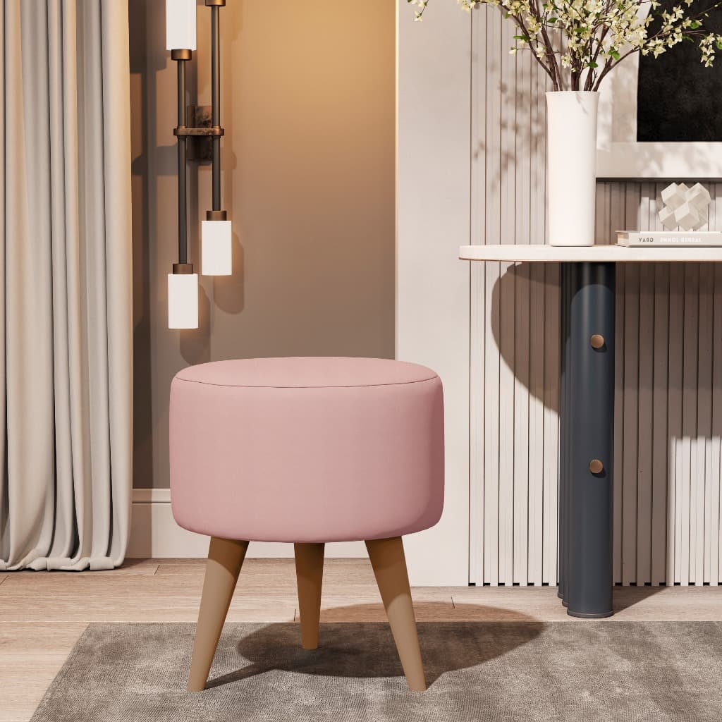 Puff Redondo Estofado 30x30 Banqueta Para Apoio Dos Pés Decorativa