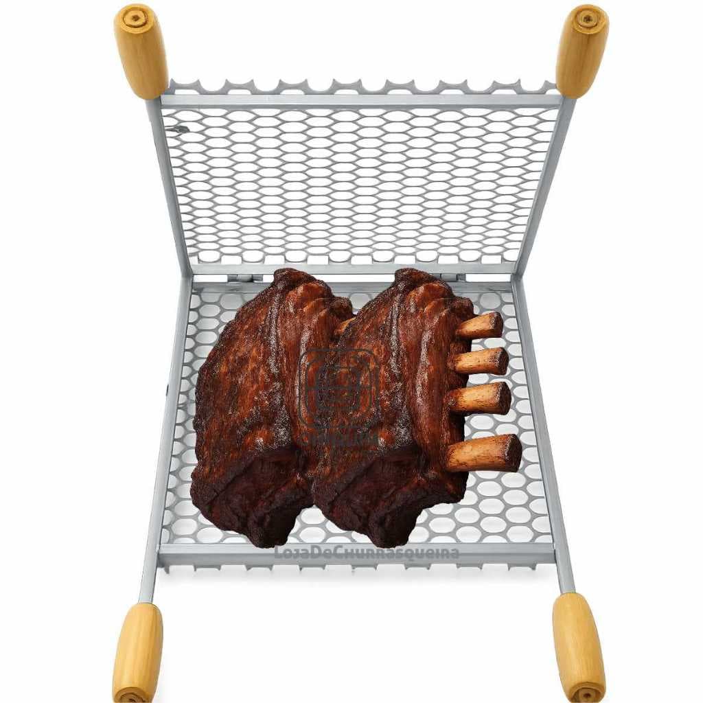 Grelha Abaulada Costelão Assar Peixe Frango Linguiça Reforçada na Promoção Medida 52x37
