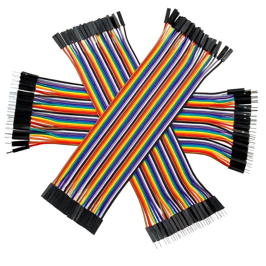 Cabo Jumper 20cm 40 Fios para Arduino e Protoboard Macho/Macho, Macho/Fêmea, Fêmea/Fêmea