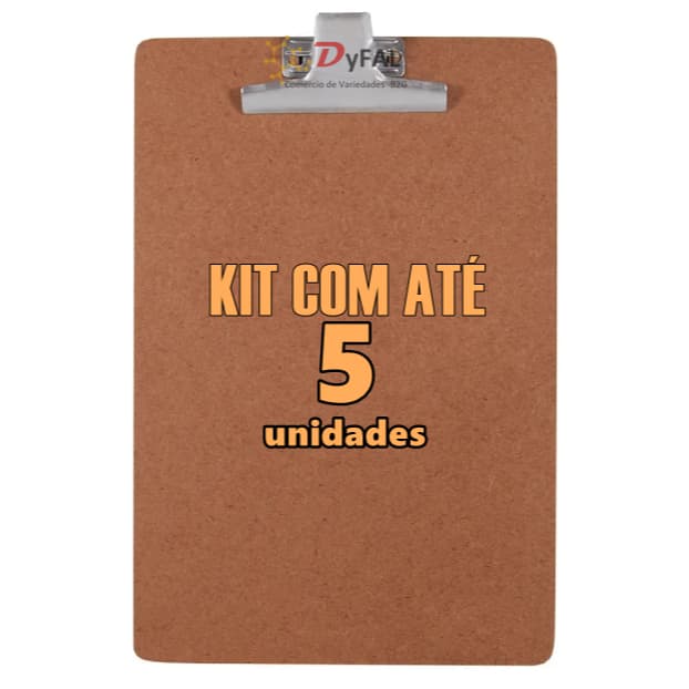 Prancheta Ofício A4 Eucatex Madeira MDF Duratex Garra De Aço Eficiente Kit com até 5 Unidades