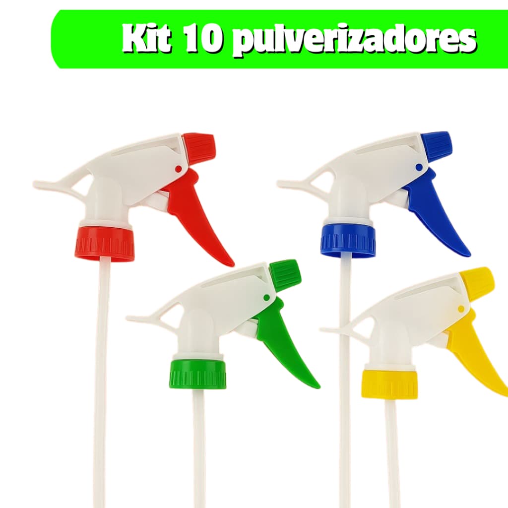 Kit 10 Pulverizador gatilho Borrifador Manual Garrafa Pet