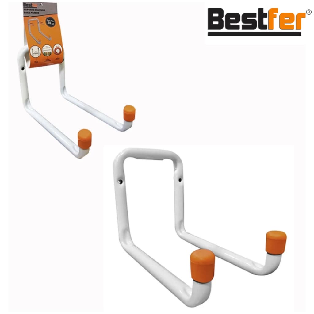 Kit 2 Suporte Gancho para 30kg pode Pendura Escada Bicicleta mangueira Na Parede
