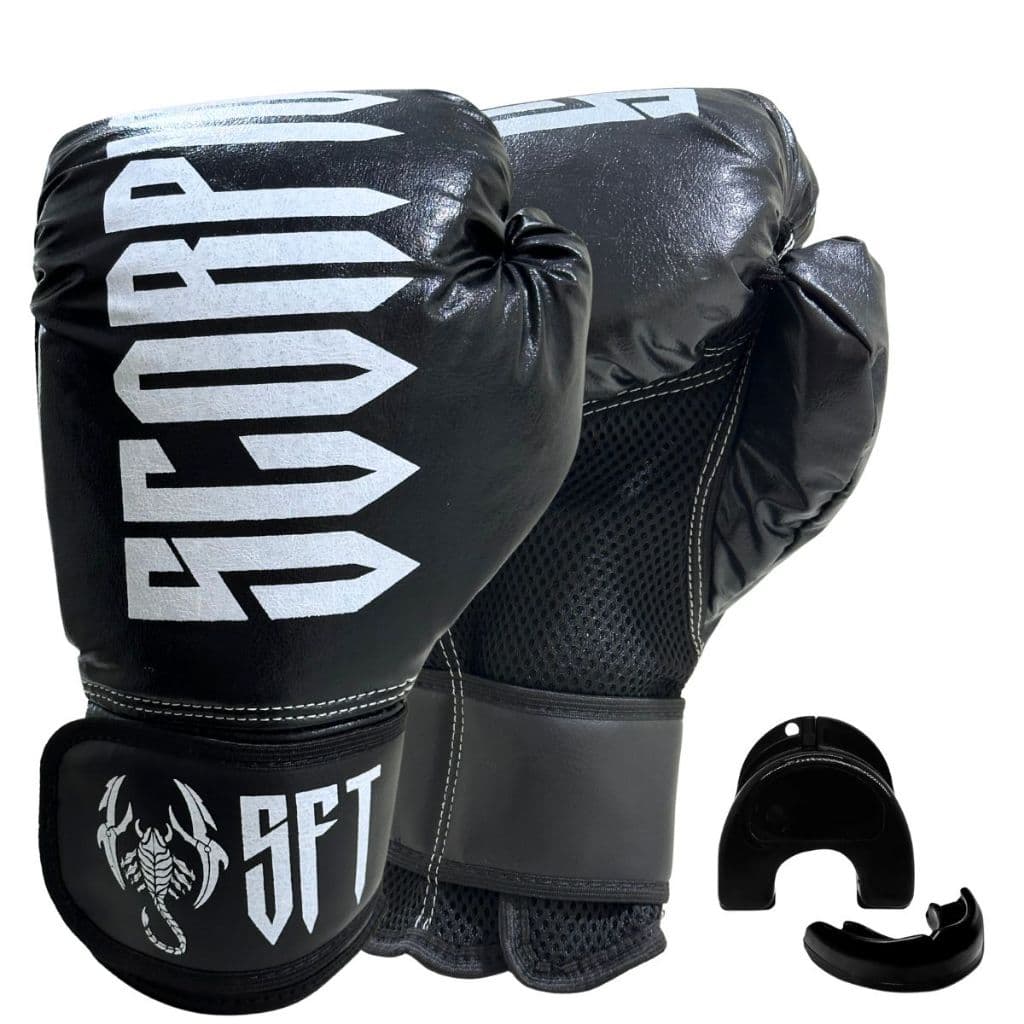 Luvas Muay Thai Boxe Kickboxing Sparring Scorpions + Bucal +Sacola