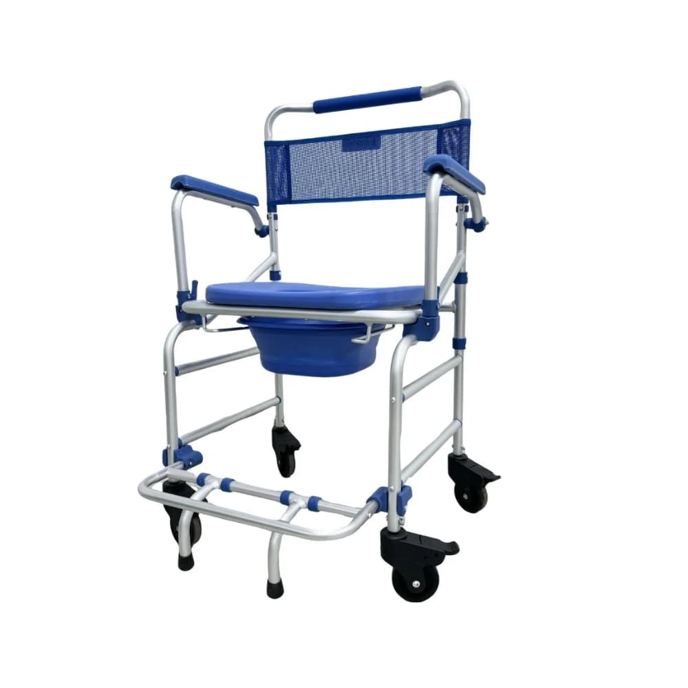 Cadeira de Higienização e Banho Dellamed D55 Ultral Leve Dobrável 4 Em 1 Antiferrugem Até 135kg