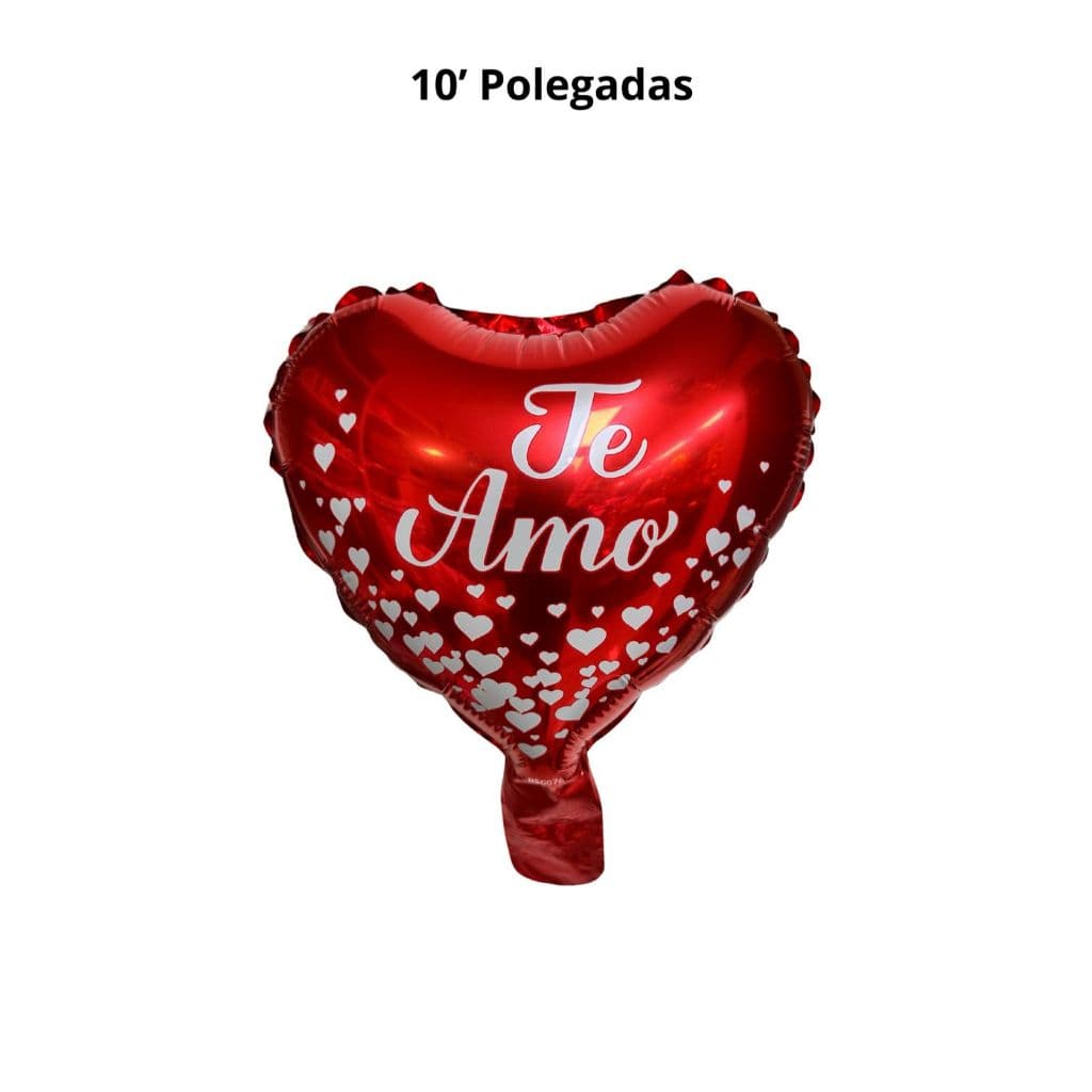 Balão Metalizado Coração - Te amo com corações 10 polegadas festas decoração enfeite dia das mães