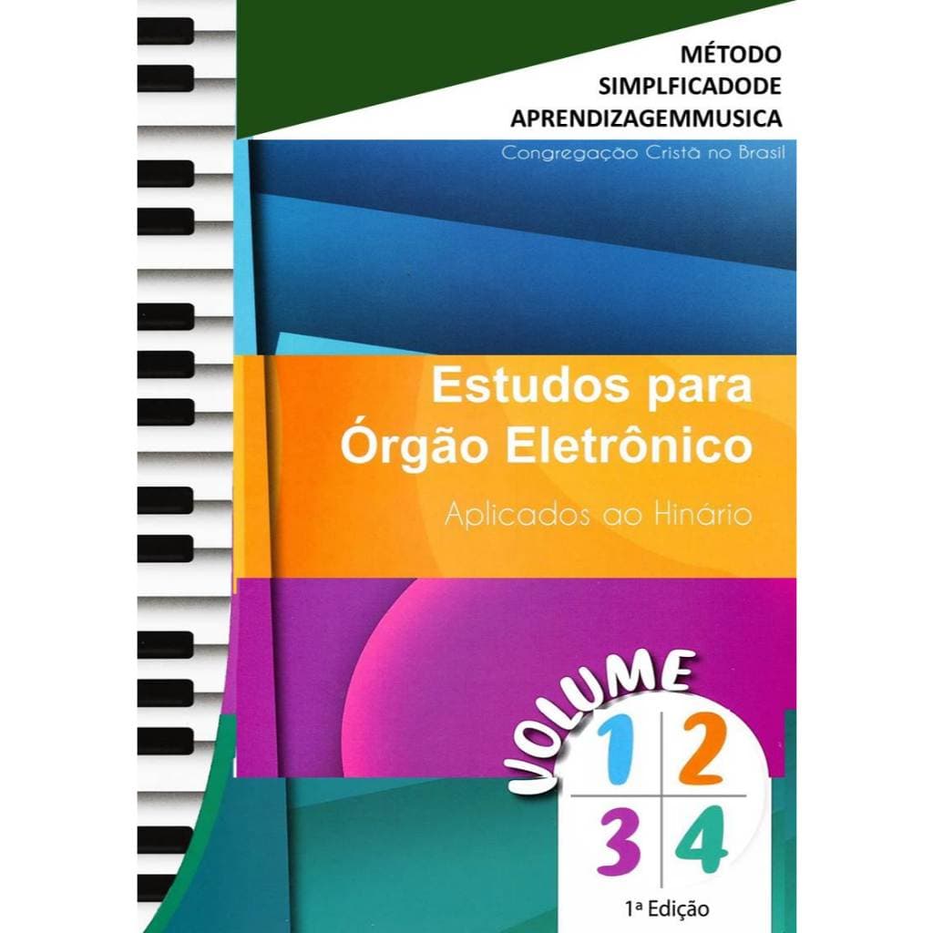 Apostila p/ Órgão Eletrônico + MSA  estudo dos hinos Ccb- 4 Volumes  - formato Medio A5