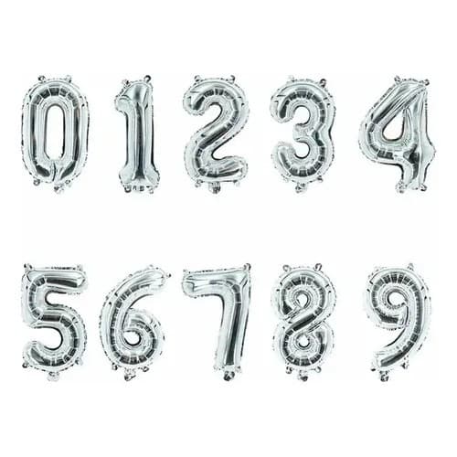 Kit 2 Números Prata Metalizado 40 Cms - Festa Aniversário. Bodas, Festa 15 Anos, Preço Atacado