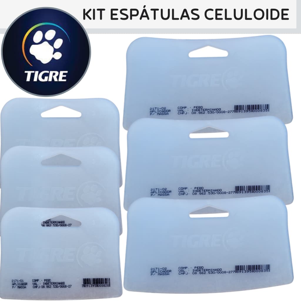 Espátula Celuloide Tigre Grande ou Pequena Aplicador Para Massa Espatula de Plástico Para Rejunte.