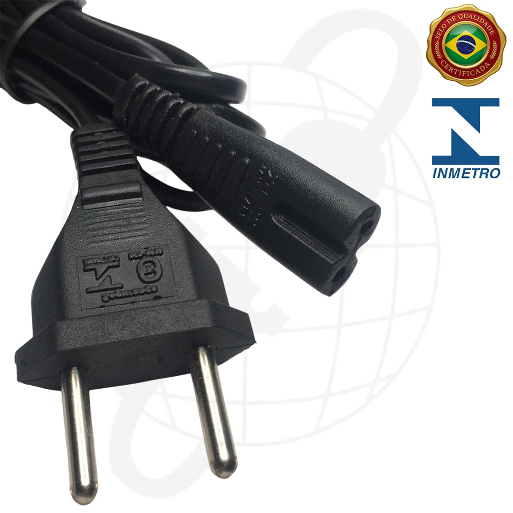 Cabo De Força 2 Pinos Bipolar TV Monitor Impressora Rádio