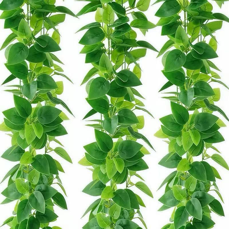 KIT Plantas Decorativas Artificiais 1 Pingente 2.3 Metros Arranjo de Folhas Realistas Trepadeiras (Para Uso Externo)