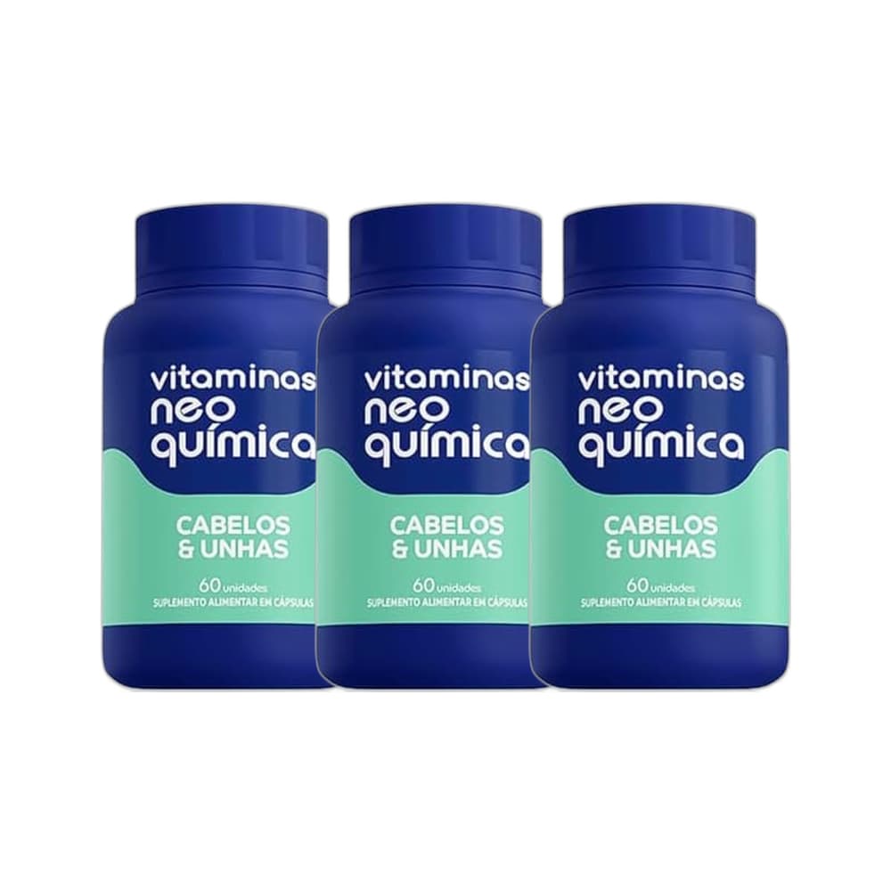 Kit 3x Vitaminas Cabelos E Unhas 60 Cápsulas - Neo Quimica