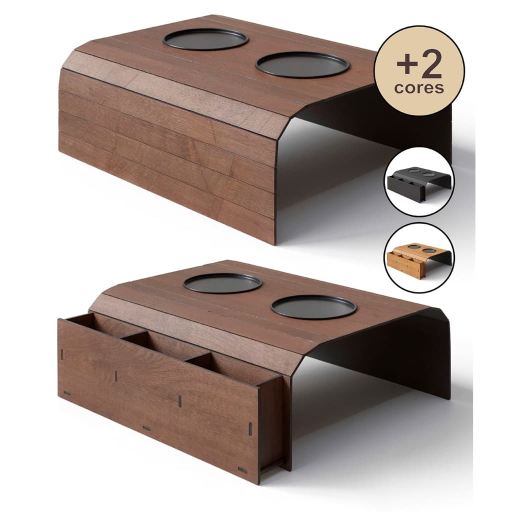 Esteira Porta Controle Objetos Suporte Apoio Para Sofá Mdf Decoração Sala