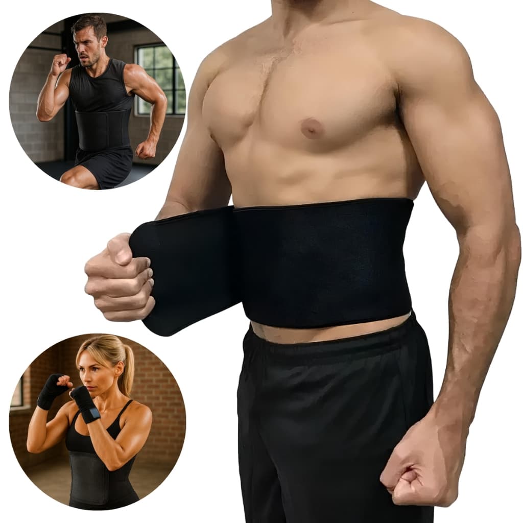 Cinta Térmica Preta Modeladora Queima Gordura Seca Barriga