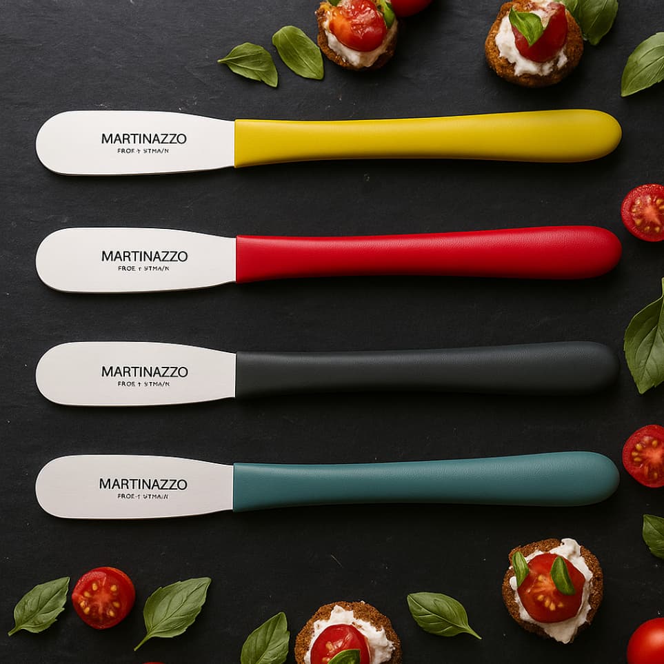 Jogo 6 Espátulas para Manteiga Inox Martinazzo com Cabo Colorido Decorativo