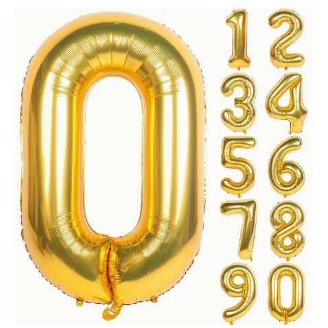 Kit 2 Números DOURADO Luxo Metalizado 40 Cms - Festa Aniversário. Bodas, Festa 15 Anos, Preço Atacado