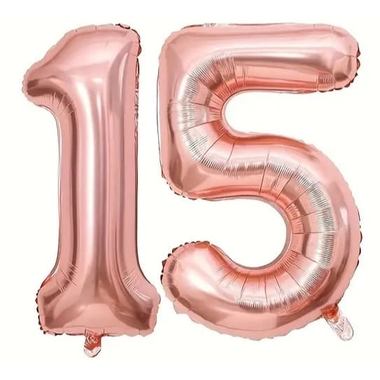 Kit 2 Números ROSE Luxo Metalizado 40 Cms - Festa Aniversário. Bodas, Festa 15 Anos, Preço Atacado