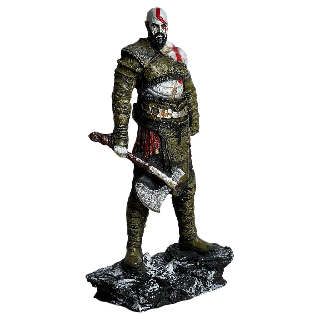 Boneco Kratos God of War Ragnarok Resina Premium Action Figure Estátua Colecionável 24cm