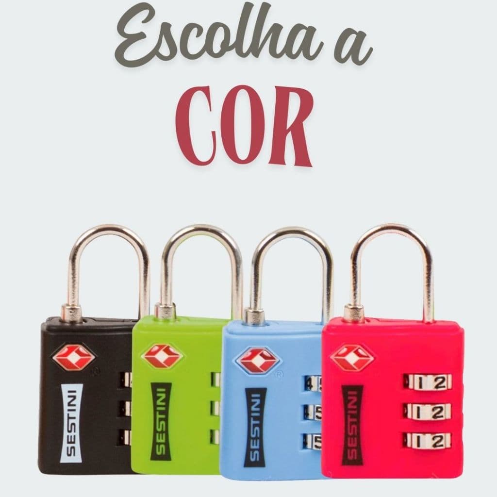 Cadeado Tsa Com Combinação - SESTINI - Cores Variadas