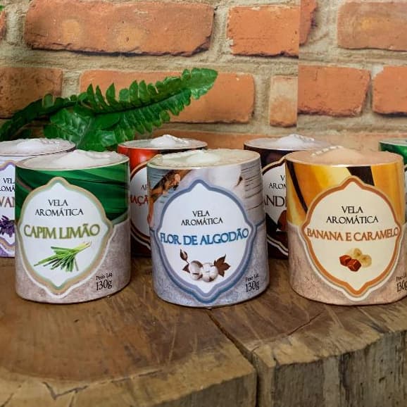Vela Aromática 130g Longa Duração - Diversos Aromas