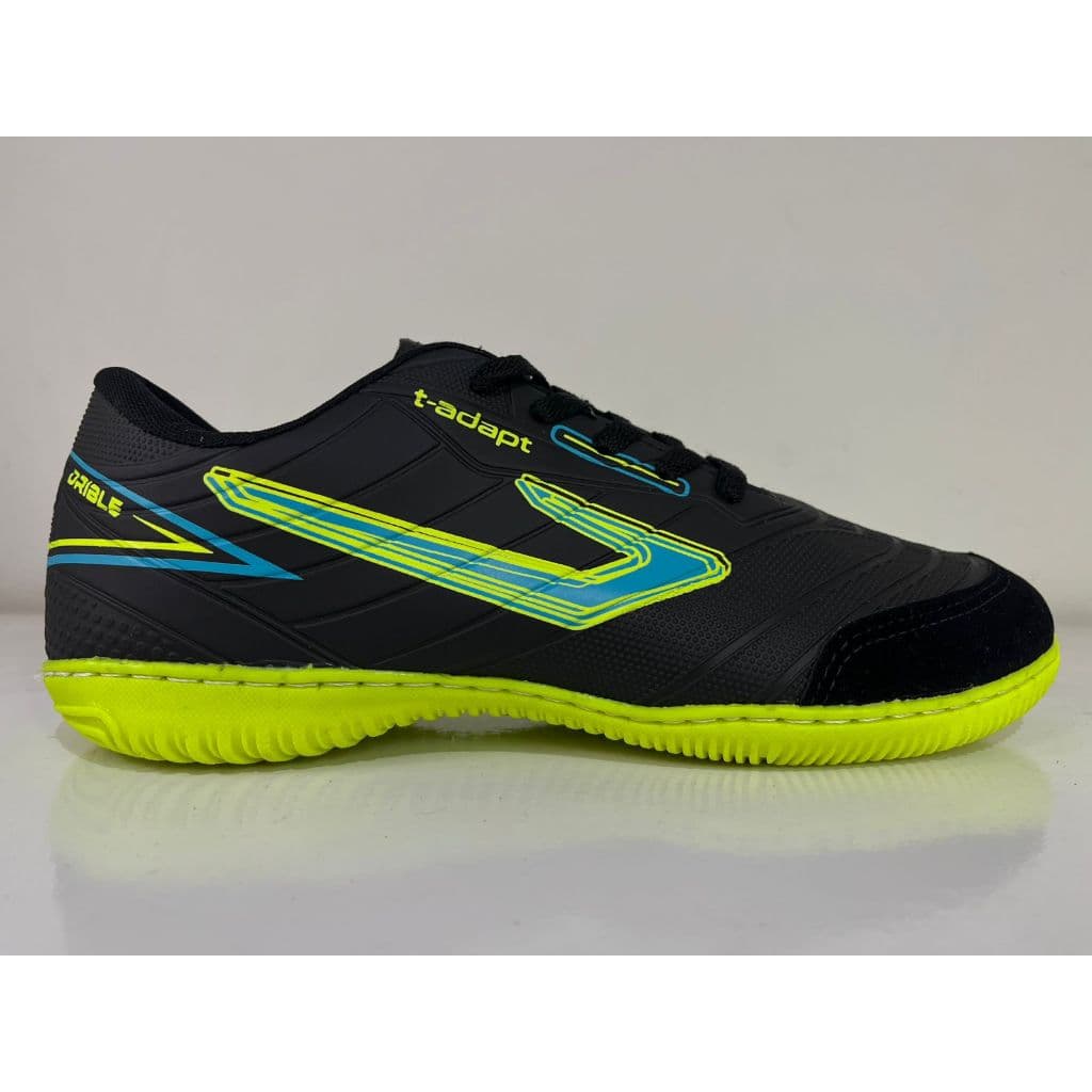 chuteira futsal verde/pto top,  unissex, costurada ,quadra, salão ,esporte lazer