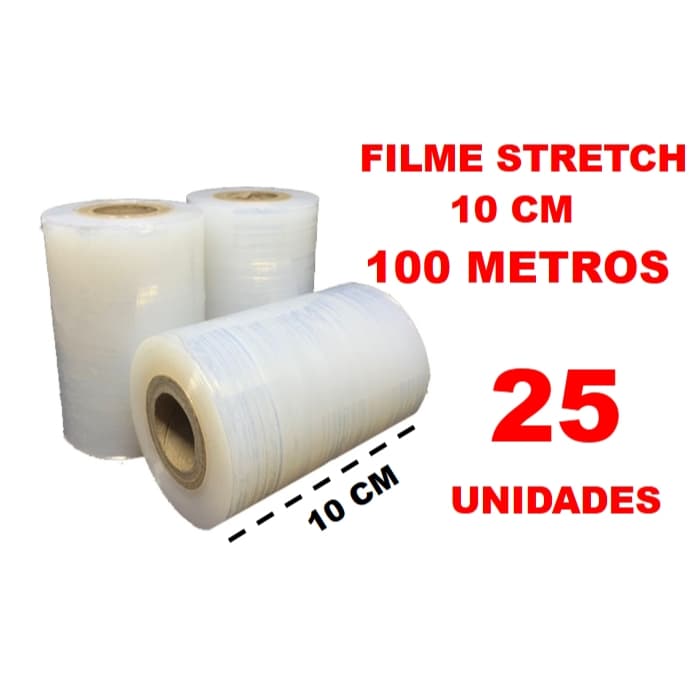 25 Filme Stretch 10cm, Empacotar mala, Enxertia etc.. 100 Metros (cada)