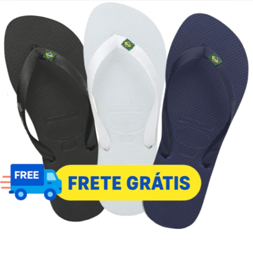 KIT Chinelos Feminino e Masculino do Brasil Borracha Original Anti-Derrapante