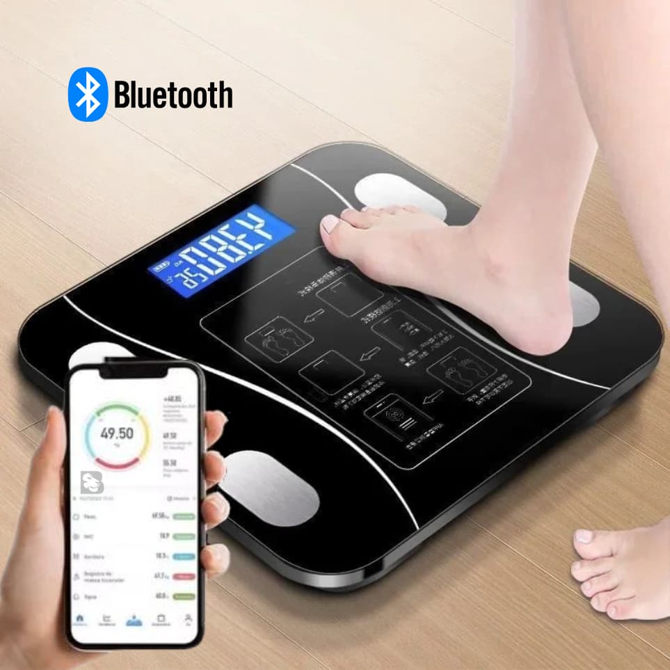 Balança Digital Bioimpedância Profissional 180KG Com Aplicativo de Celular Massa Corporal IMC Humana