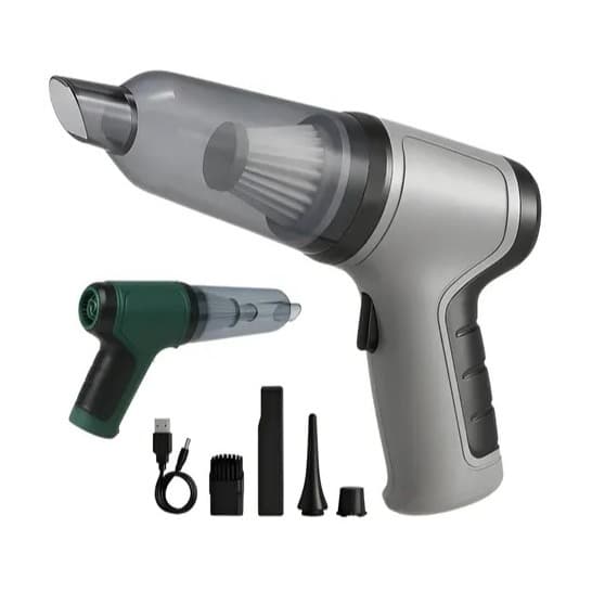 Aspirador De Pó Mini Soprador 3em1 Usb Portatil Recarregável Verde-musgo