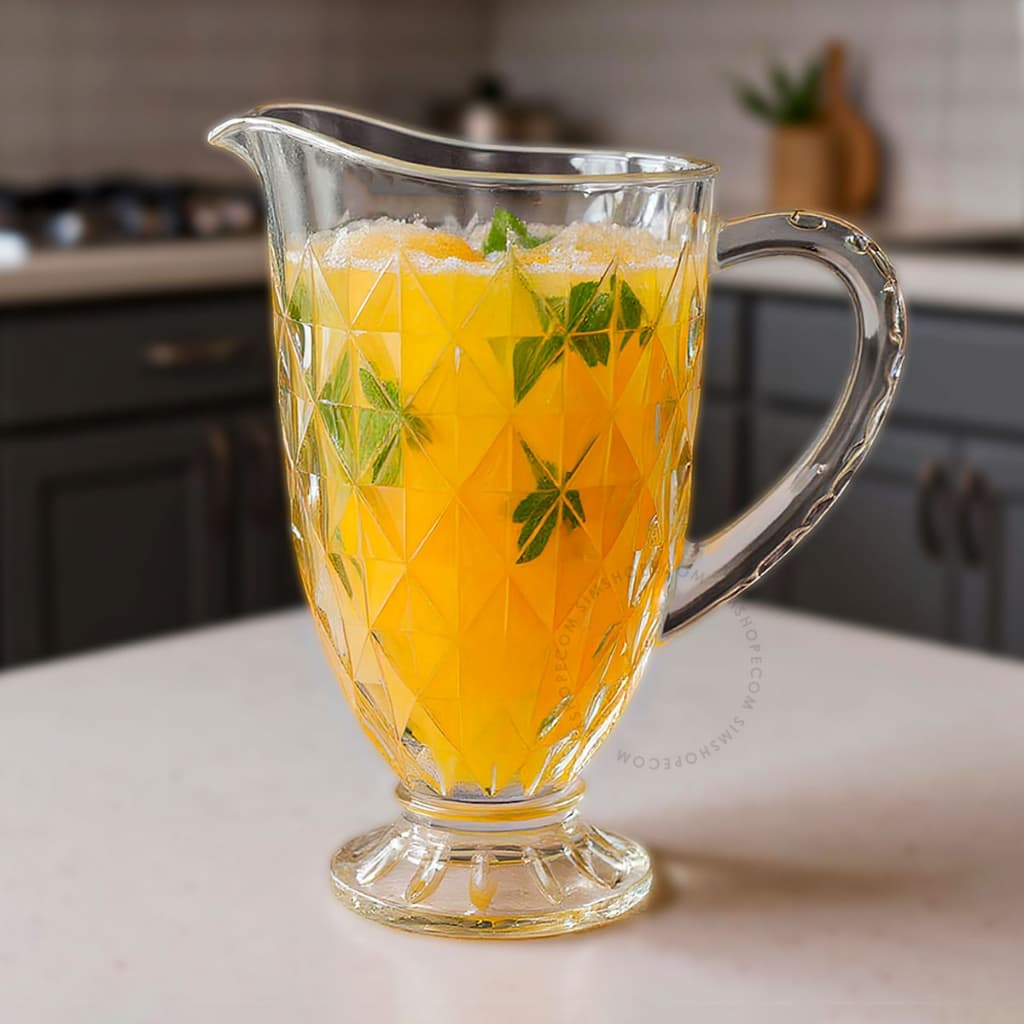 Jarra De Vidro Diamond Luxo Agua Suco Drinks Chá 1.2L