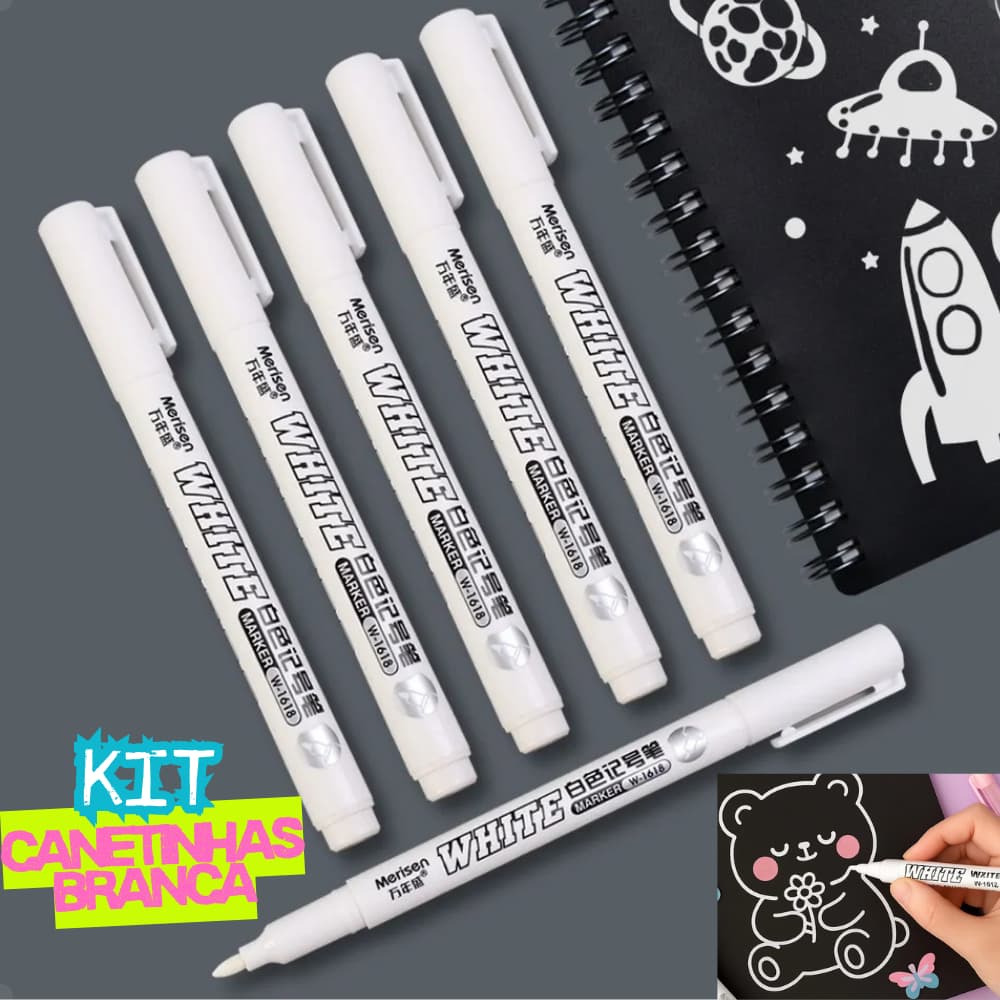 Canetinhas Touch Branca Marcadora Especial De Secagem Rápida à Prova água Canetinha De Colorir