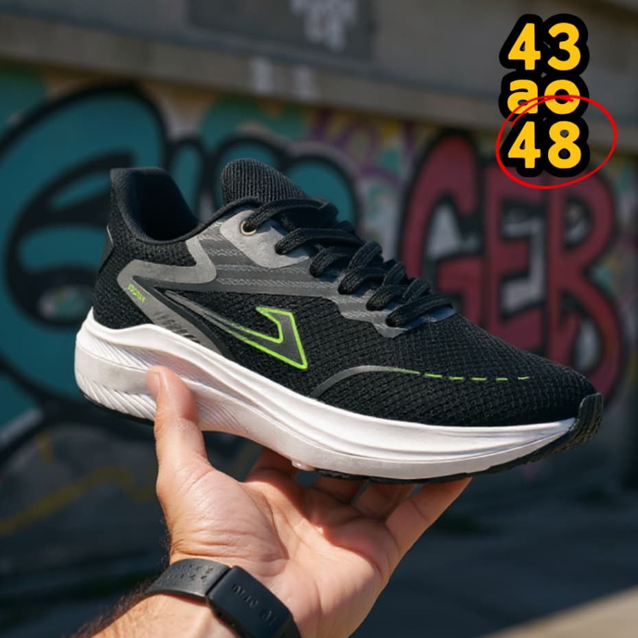 Tênis Esportivo Masculino Sapato Academia Grande Número 47 48 Ultra Confortável Macio Original Ozion