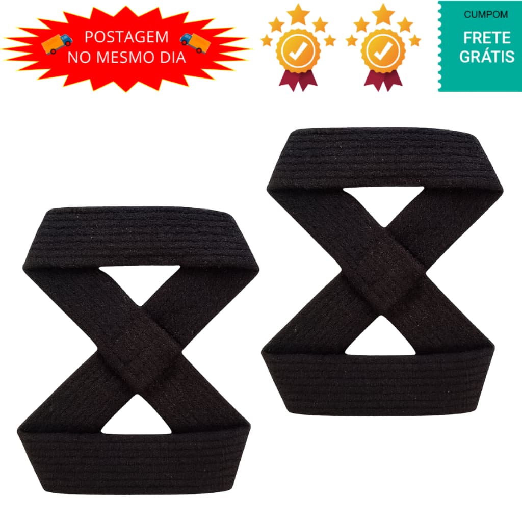 Tala Strap 8 Musculação Academia Preto Fita Treino Costas Crossfit