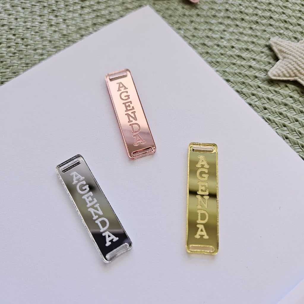 10 Passante Acrílico para Elástico Agenda | espelhado