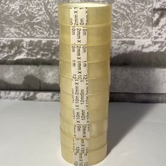 kit 10 unidades - fitas adesiva transparente rolo pequeno durex- 12mm x 10m- fina estojo