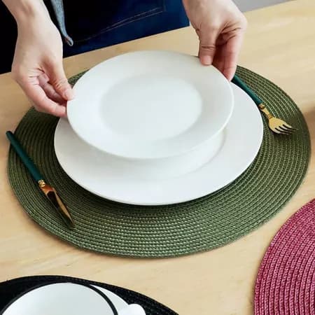 Kit 4 ou 6 Jogo Americano Redondo Posta Redondo Mesa Posta Cozinha Design Elegante Impermeável