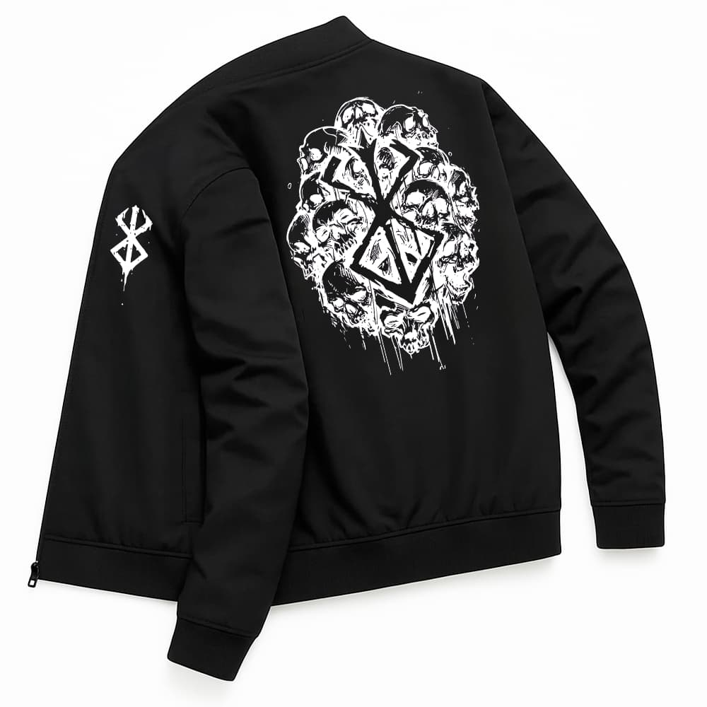 Jaqueta Bomber Masculina Esportiva Berserk Guts God Hand Sacrifice Anime Gym Casaco Fitness